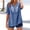 Tops-713Blue, variant on Xdegoge Blouses for Women Split V Neck Half Sleeve Boho Work Casual Wear Loose Fit Floral Embroidered Pattern Lightweight Flowy Summer Spring Tops