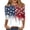 White(American Flag Stars), variant on Iaqnaocc 4th Of July Shirts for Women 3/4 Length Sleeve Patriotic Crew Neck T Shirt Loose Fit American Flag Stars Spring Fall Freedom T Shirts for Women Vermilion 2XL
