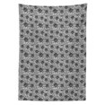 thumbnail image 2 of Black and White Tablecloth, Botanical Gardening Plants Hand Drawn Style Dahlia Burst into Blossom, Rectangle Satin Table Cover Accent for Dining Room and Kitchen, 60" X 84", Black White, by Ambesonne, 2 of 2