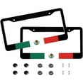 thumbnail image 2 of Mexican Flag License Plate Frames Flag Decoration Car Tags Black Aluminum Metal License Plate Covers  Mexican Flag License Plate Holders for Men and Women 2 Holes with Screw Nut（2Pcs）, 2 of 14