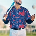 thumbnail image 6 of Daiia Chicken and Rooster Mens Baseball Jersey Button Down Shirts Short Sleeve Sports Uniforms-4X-Large, 6 of 9