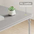 thumbnail image 5 of Aoile 33.6" Folding Card Table, Portable Board Game Table with PU Soft Cushion & Anti-slip Foot Covers, Metal Foldable Table for Home, Parties, Picnics, Gray, 5 of 9