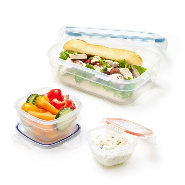 Starfrit LocknLock Easy Match 6-Piece Lunch Set - 3 Containers - BPA Free - Airtight, leakproof, nestable - 4-Sided locking lid