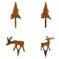 thumbnail image 1 of Metal Christmas Fawn Christmas Tree Stake 4 Pack Outdoor Yard Holiday Decor Christmas Outdoor Decoration, 1 of 5