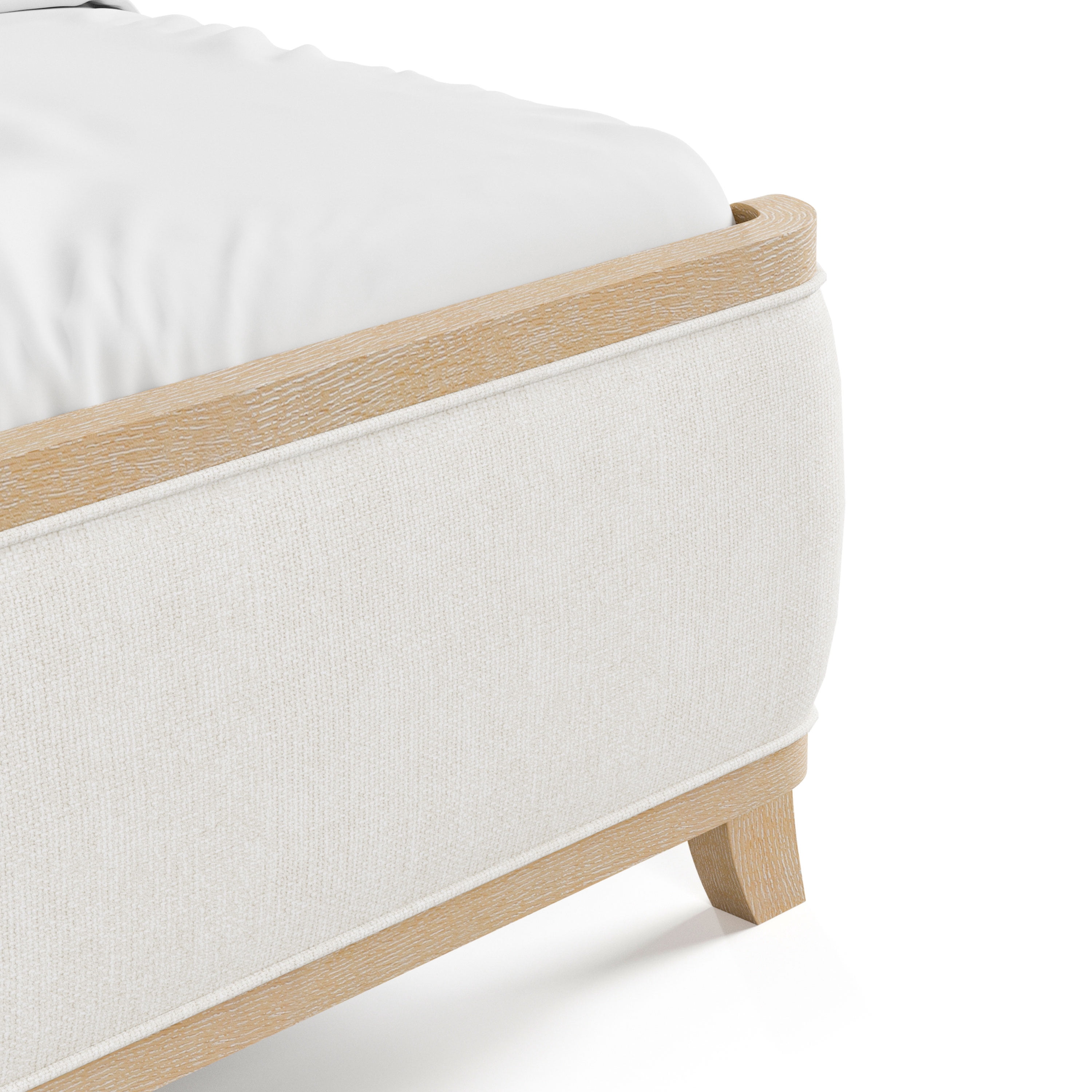Furniture of America Enmi Solid Wood Wingback Panel Bed, Queen, Natural Oak