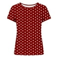 thumbnail image 6 of Ploka Dots Tight T-Shirt for Women Summer Slim Fit Crewneck Short Sleeve Baselayer Tee Tops Going Out Cropped Blouse, 6 of 6