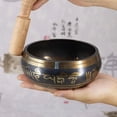 thumbnail image 3 of Tibetan Singing Bowl 8cm Size Scripture Bowl Helpful for Meditation Yoga Relaxation Chakra Healing Prayer, 3 of 6