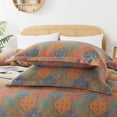 thumbnail image 2 of Naranja Azul Juego de Cama King Size 3Pcs Juego de Funda Nórdica Shabby Geometry Pattern, 2 of 9