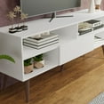 thumbnail image 6 of Madesa Modern TV Stand with 1 Door and 4 Shelves with Cable MANAGEMENT for 55, 65 Inch Media Storage Media Console Living Room and Bedroom Entertainment Center Wooden Television Cabinet - White, 6 of 7