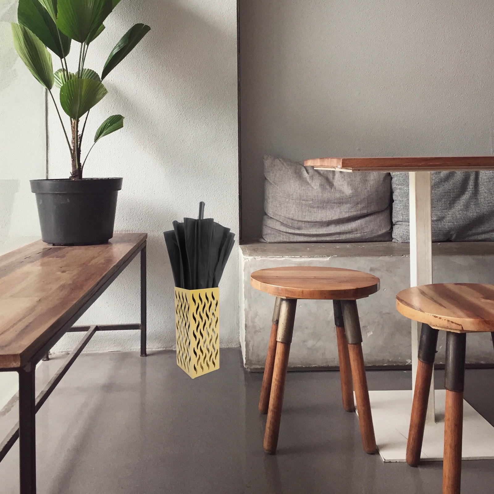 FRCOLOR  Umbrella Stands Modern Simple Metal Organizer for Entryway Golden