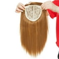 thumbnail image 2 of Clip in Hair Topper Straight with Thin Air Bangs Synthetic Hairpiece For Loss/Thinning Hair, 2 of 6