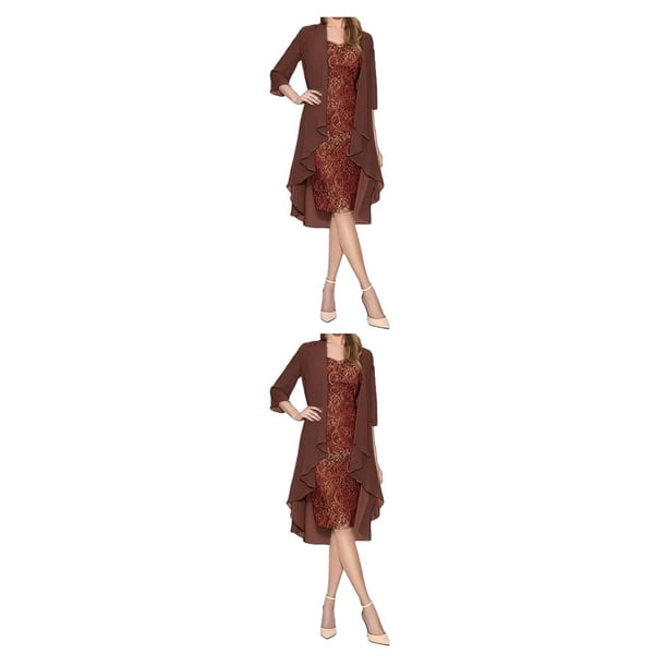 Vestido de lentejuelas Sonducket Cardigan de piezas Vino/L 2 Piezas