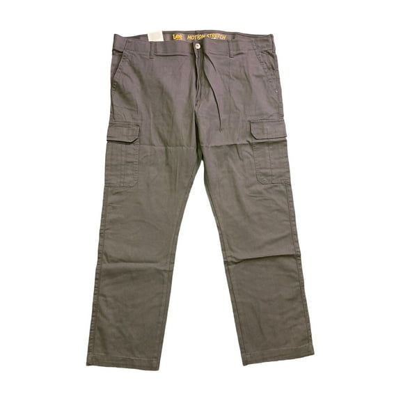 Lee Men's Regular Fit Straight Leg Motion Stretch Cargo Performance Pant (Charcoal, 36x30)