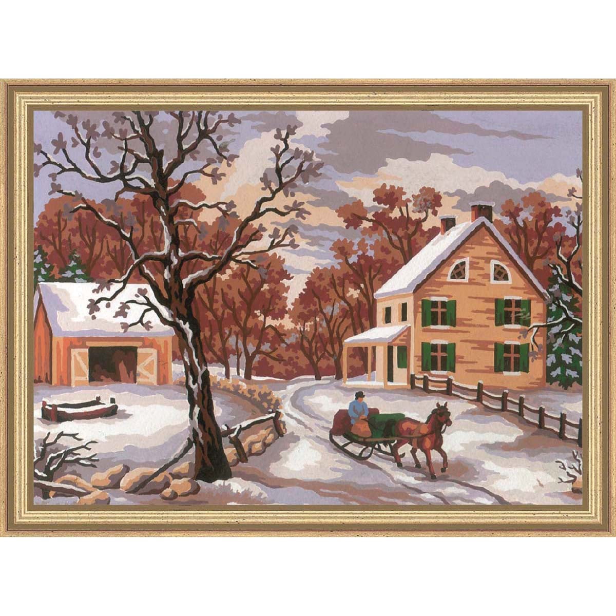 Collection D'Art Winter Scene Tapestry Kit & Frame Needlepoint Kit