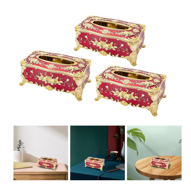 3x Caja de pañuelos Soportes de almacenamiento Estuche de extracción de papel de plástico creativo Sala de estar Inicio Caja de toallas de Soledad Estuche de papel tisú