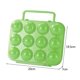 thumbnail image 2 of Caja contenedora de huevos portátil para exteriores, caja de almacenamiento de huevos con asa (verde), 12 rejillas, 2 uds., 2 of 3