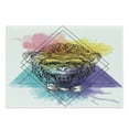 thumbnail image 1 of Sketchy Cutting Board, Funny Monkey Animal with a Bowtie on Geometric Watercolor Style Backdrop, Decorative Tempered Glass Cutting and Serving Board, Large Size, Multicolor, by Ambesonne, 1 of 1