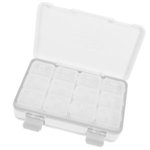 WRITWAA 1Set White Rectangular Abs Travel Pills Organizer Weekly Pill Organizer Travel 6.88X4.13X1.77in