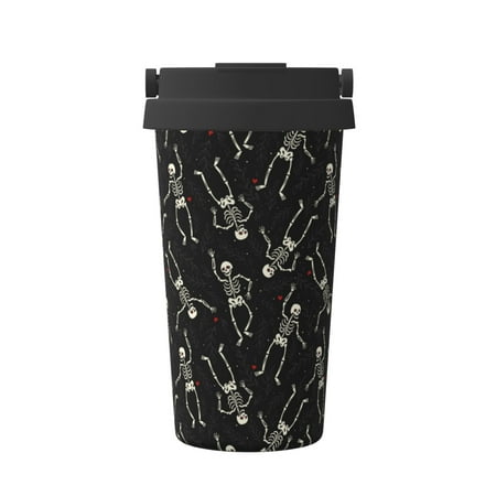

Junzan Happy Skeletons Dancing for Stainless Steel Vacuum Insulated Tumbler - Reusable Insulated Cold Brew Iced Coffee Cup Thermos -Gifts for Women Men Him Her