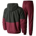 thumbnail image 3 of Timoontee Men's Active Tracksuits Full Zip Sports Suits Sets 2 Piece Sweatsuits Long Sleeve Hoodies with Drawstring Joggers Color Block Casual Outfits Wine S, 3 of 3