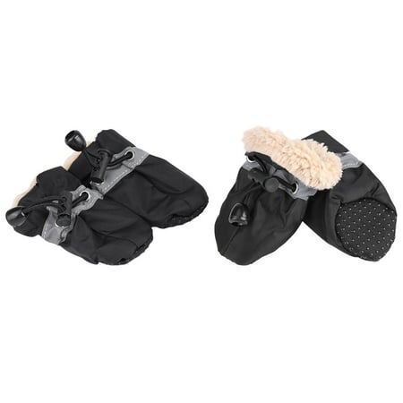4Pcs/set No Slip Pet Dog Shoes Boots Dog Socks Soft Cotton Padded Black #3 Wuuuyi