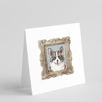 Corgi Dapple Front View Square Greeting Cards and Envelopes Pack of 8 5 in x 5 in
