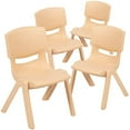 thumbnail image 2 of Flash Furniture 4 Pack Natural Plastic Stackable School Chair with 10.5" Seat Height, 2 of 5