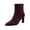 Burgundy, variant on Giana Womens High Heel Ankle Boots, Square Toe Vegan Suede Mid Block Heel Dress Booties for Office