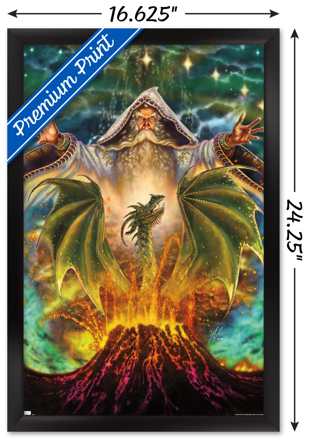 Myles Pinkney - Dragon Mountain Wall Poster, 14.725" x 22.375", Framed