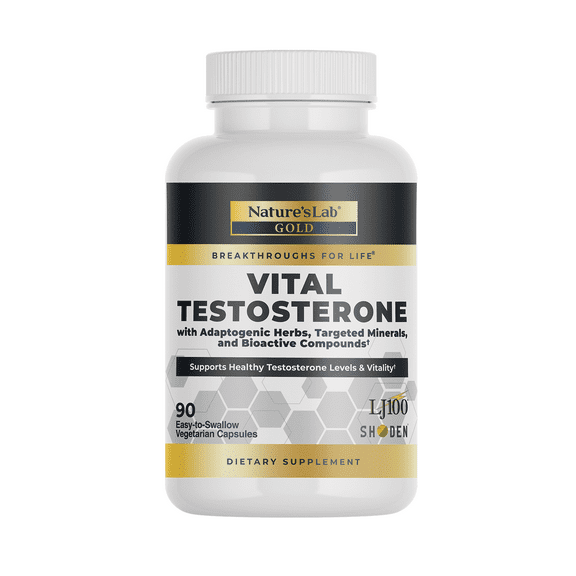 Nature's Lab Gold Vital Testosterone - 90 Capsules (30 Day Supply) - Supports Healthy Testosterone Levels & Vitality*