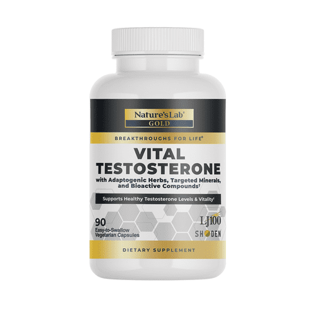 Nature's Lab Gold Vital Testosterone - 90 Capsules (30 Day Supply) - Supports Healthy Testosterone Levels & Vitality*