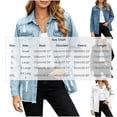 thumbnail image 4 of Women's Loose Fit Long Sleeve Button Lapel Pocket Cowboy Tops Solid Color Blouse Comfy Casual Daily Wear Weekend Outfits | CSEONE,Blue XL, 4 of 7