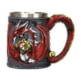 thumbnail image 1 of FHBVT Tasse Dragon Médiéval Mythologie Occidentale Dragon Ailé Tasse à Bière Trois Dimensions Embossée Gothique Tasse à Café Résine Doublée en Acier Inoxydable Objet de Collection Dragon Fantastique Décor Fête d'Halloween Cadeau Maison, 1 of 7
