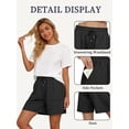 thumbnail image 4 of SWQZVT Women's Sweat Shorts with Pockets, Elastic Drawstring Waist Casual Athletic Lounge Running Shorts, 4 of 9