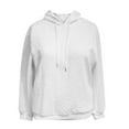 thumbnail image 4 of Vrorvz Oversized Cable Knitted Hoodies for Women Solid Color Hooded Drawstring Long Sleeve Casual Sweatshirt with Pocket, 4 of 6