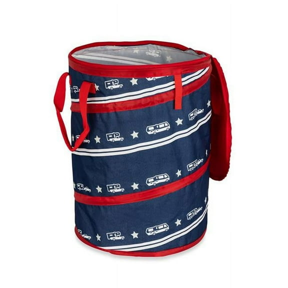 Camco Life Is Better at the Campsite Pop-Up Utility Container, 30-Gallon, Patriotic