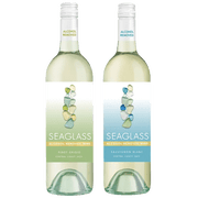 Seaglass Alcohol-Removed Pinot Grigio & Sauvignon Blanc – Refreshing Non-Alcoholic White Wines – 750ml Bottles - 2 Pack