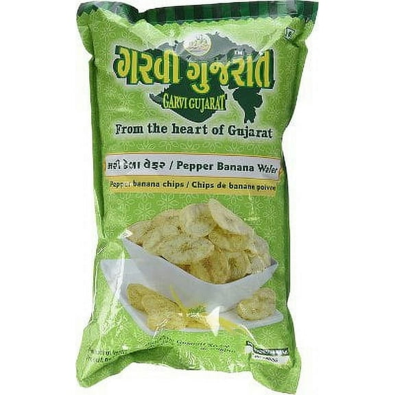 Garvi Gujarat Pepper Banana Wafers 6.35 oz bag