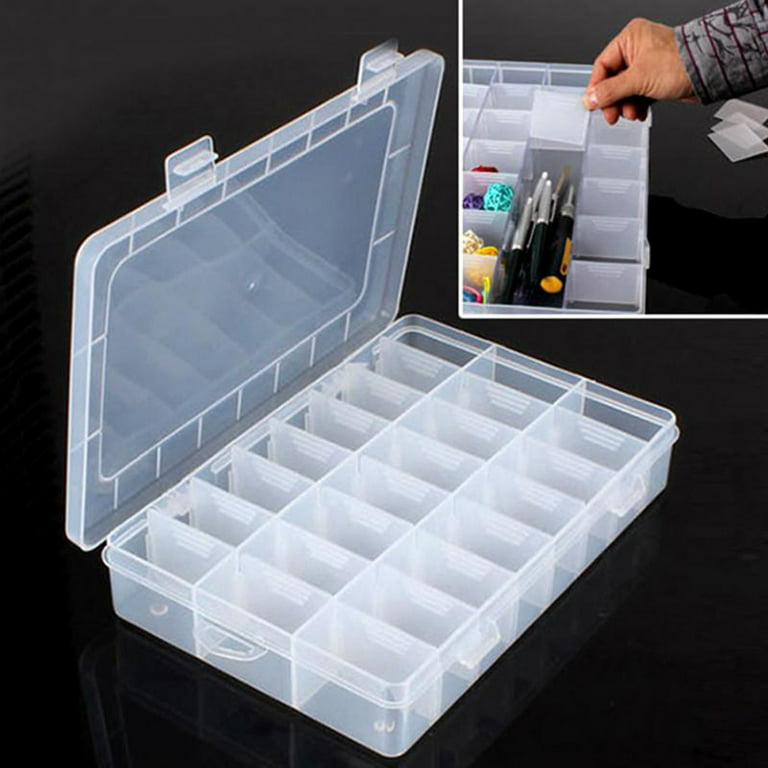 24 Grids Transparent Storage Box Tools Empty Case PP Plastic Jewelry  Container Part Organizer 