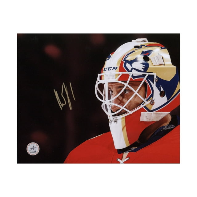 Roberto Luongo Profil de Masque de Gardien des Florida Panthers Signé Photo 8x10