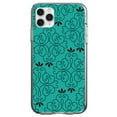 thumbnail image 1 of DistinctInk Clear Shockproof Hybrid Case for iPhone 11 Pro MAX (6.5" Screen) - TPU Bumper, Acrylic Back, Tempered Glass Screen Protector - Coral Blue Black Floral Pattern, 1 of 2