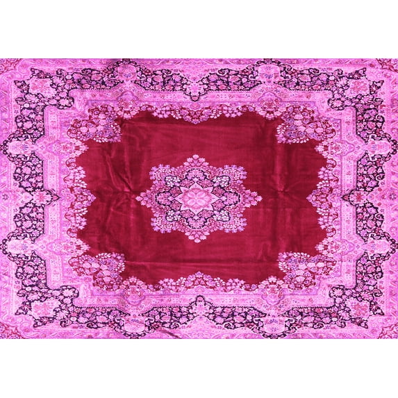 Ahgly Company Indoor Rectangle Medallion Pink Traditional Area Rugs, 4' x 6'