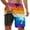 a-Hot Pink335121, variant on VNKIDY Men's Beach Shorts Color Block Striped Double-Layer Swim Trunks Coconut Tree Print Elastic Drawstring Waist Quick Dry Shorts For Beach Casual Wear Fashionable Bottoms