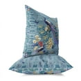 thumbnail image 2 of Peacock Paradise Indoor/Outdoor Pillow with Removable Cover in Blue 18x18, 2 of 7