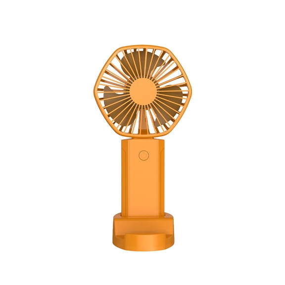 JOGZMZ Hexagon USB Desk Fan, 3-Speed Rechargeable Foldable Fan, Low Noise Air Circulator for Home Office & Travel, Compact Cooling Tool - White/Blue/Orange