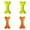 Green 2PCS & Orange 2PCS, variant on Durable Chew for Aggressive Chewers Interactive Squeaky Sound Teething Puppy Teeth Cleaning Rubber Bone, 14 cmX7 cm, Orange 1PC