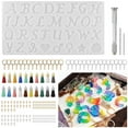 thumbnail image 3 of Keychain Molds Kit Reusable Easy Demould Alphabet Silicone Molds DIY Craft Keychain Making Set Keychain Supplies for Beginners Adults Kids Jewelry Keychain Making, 3 of 10