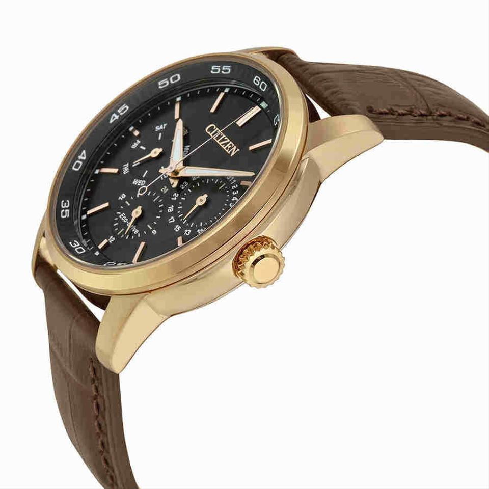 デオシーク Citizen Men's Eco-Drive Dress Watch, Gold Leather, Model: BU2013
