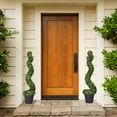 thumbnail image 3 of Costway 2PC 4ft Artificial Boxwood Spiral Tree In/Outdoor Office Garden Patio Decoration, 3 of 10
