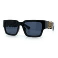 thumbnail image 5 of Locs Mens Bold Gothic Logo Thick Arm Horn Rim Gangster All Black Sunglasses [57mm] Black Gold, 5 of 7